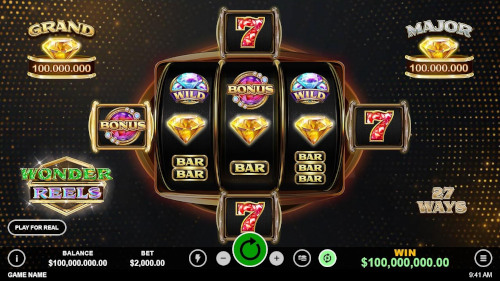 Capture d'écran de la nouvelle machine à sous du casino appelée "Wonder Reels" du Golden Euro Casino.